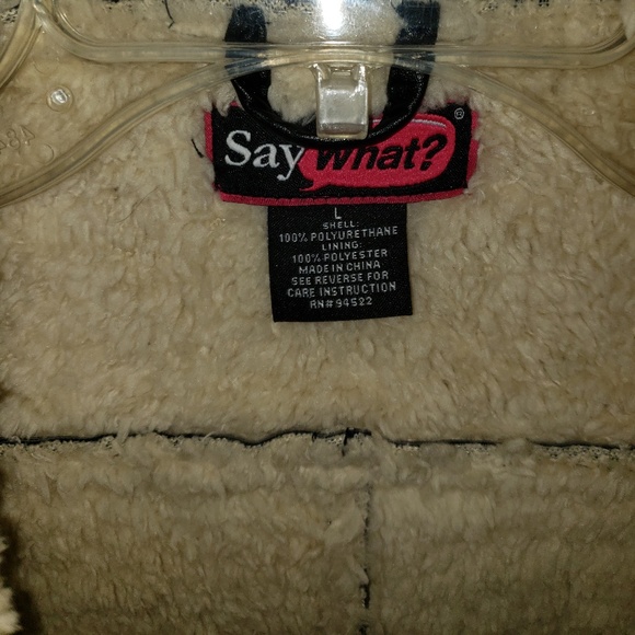 Brand New "Say What? "Faux Leather Vest - Picture 3 of 3